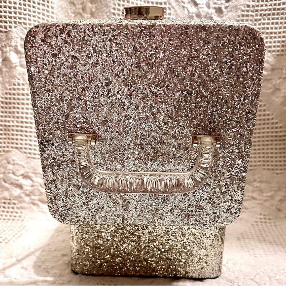 Rare HTF Victoria Secret Chunky Silver Glitter Makeup Cosmetic Box Holographic - Picture 8 of 16